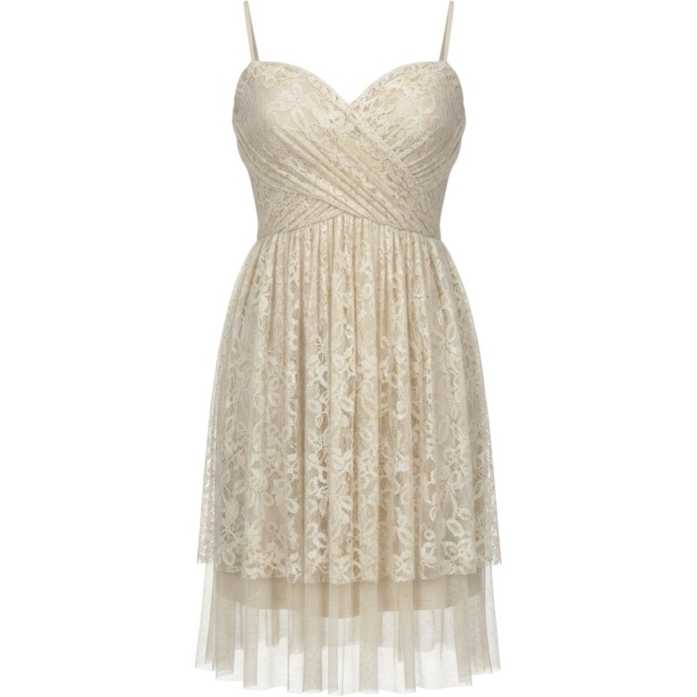 Ark & Co Ivory Lace Tulle Sweetheart Mini Dress Sz M Boho Bridal Cocktail - Picture 1 of 16